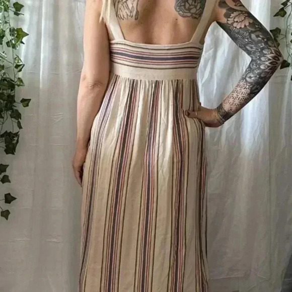 Zara Striped Button Down Tank Dress with Pockets - Picture 3 of 8